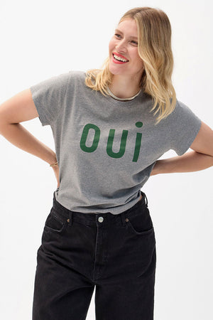 Clare V. Oui Classic Tee Grey Melange