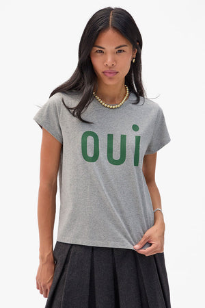 Clare V. Oui Classic Tee Grey Melange