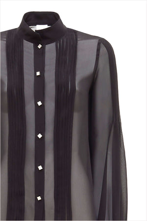 Loretta Caponi Argenta Blouse Black Georgette