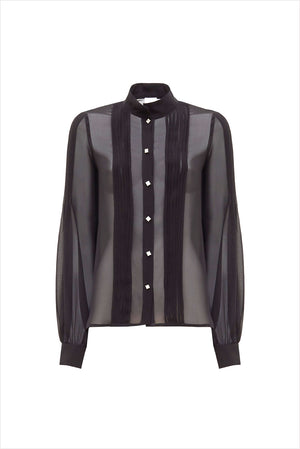 Loretta Caponi Argenta Blouse Black Georgette