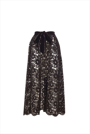 Loretta Caponi Gola Skirt Black Lace