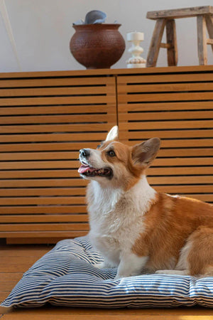 Tensira  Pet Bed Chocolate Ecru Stripe