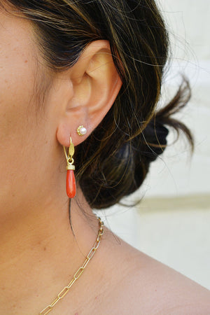 Francesca Lacagnina Italian Red Coral Earrings