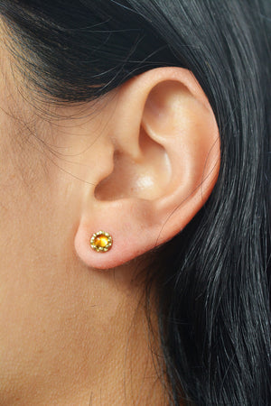 Citrine Studs in 18k Gold