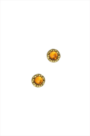 Citrine Studs in 18k Gold