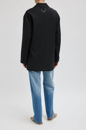 Tibi Tropical Wool Liam Blazer Black