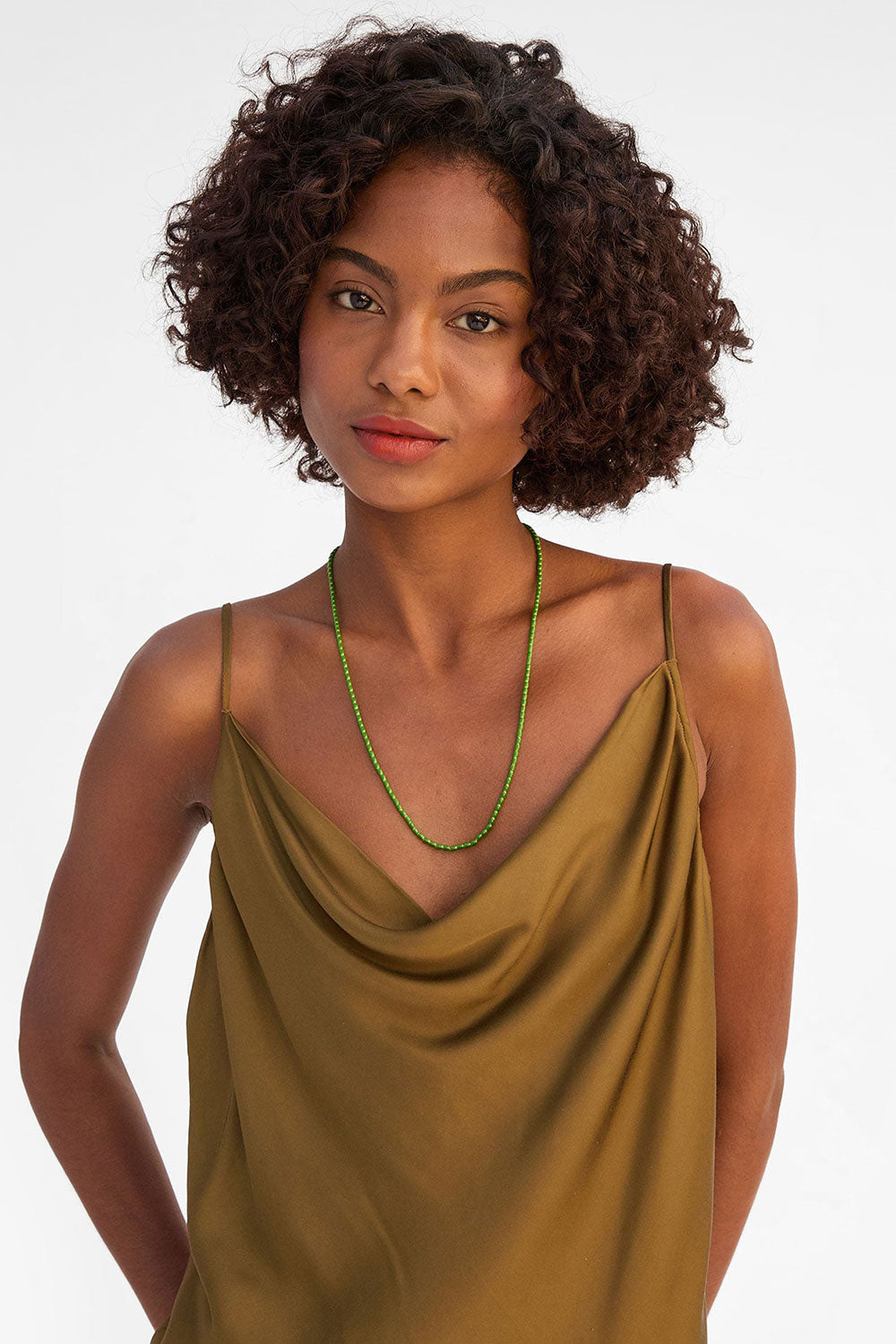 Clare V Enamel Barrel Chain Necklace