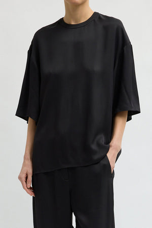 Tibi Eco Viscose Easy T-shirt Black