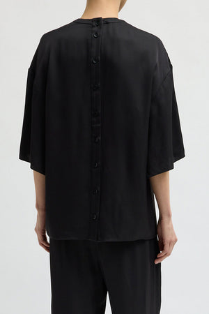 Tibi Eco Viscose Easy T-shirt Black