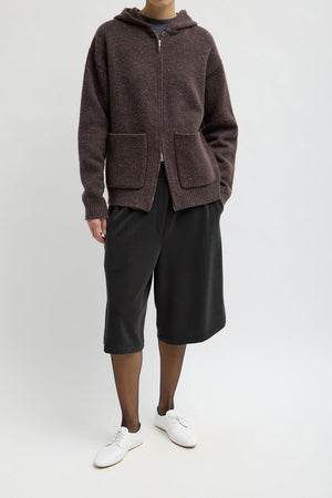 Tibi Speckled Tweed Zip Up Jacket Brown Multi