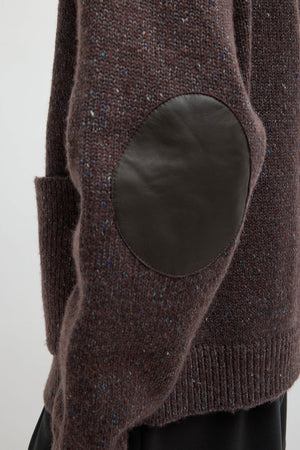 Tibi Speckled Tweed Zip Up Jacket Brown Multi