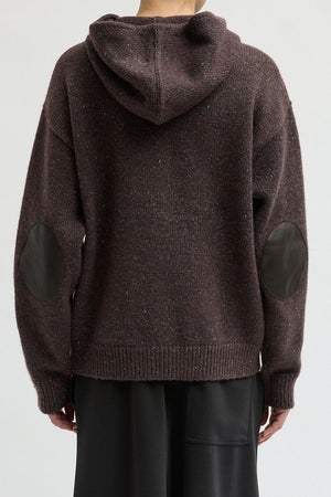 Tibi Speckled Tweed Zip Up Jacket Brown Multi