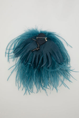 Indress Meryl Ostrich Feather Brooch River
