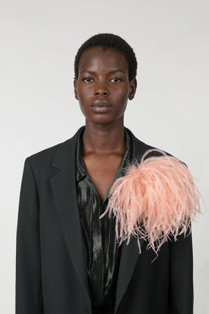 Indress Ostrich Feather Brooch Dusty Pink
