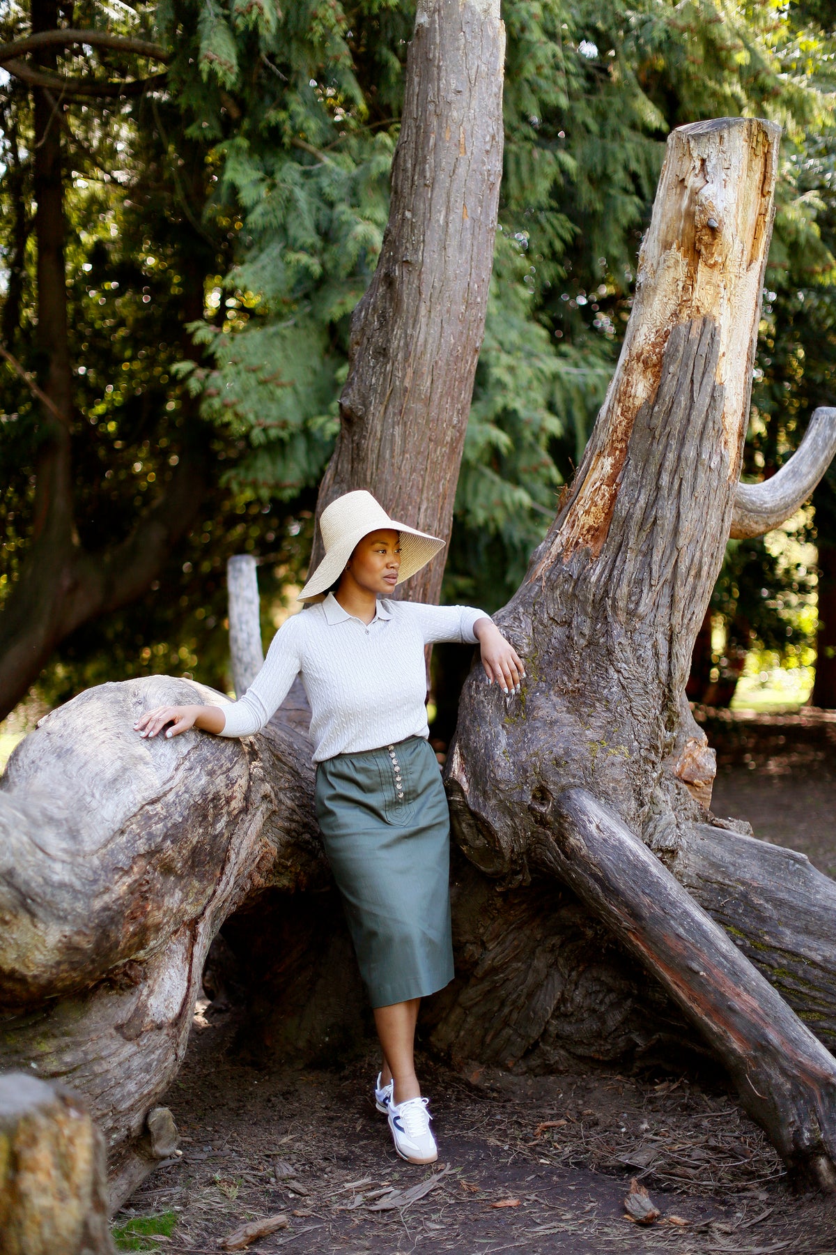 F&amp;H Women&#39;s Button Front Skirt Hunter Green