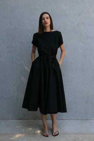 Louiza Babouryan Textured Cotton Top Black