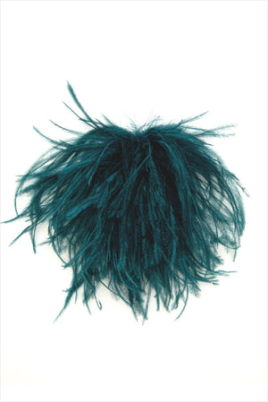 Indress Ramboutan Ostrich Feather Brooch Jade