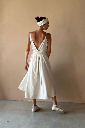 Electric Feathers Isadora Wrap Dress Ivory