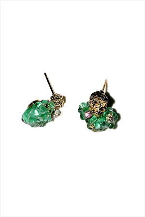Night Rain Memory No. 5 Earrings Green