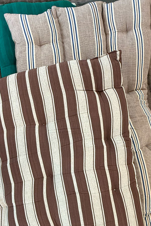 Tensira  Pet Bed Chocolate Ecru Stripe