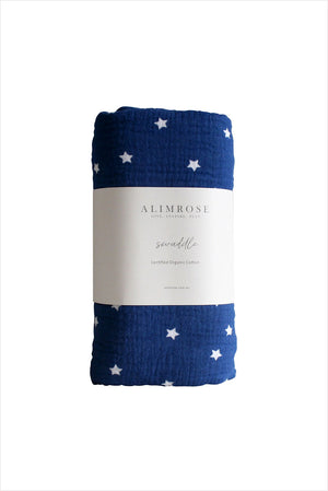Muslin Swaddle Navy Stars