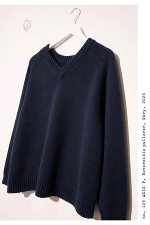 Hannayoo Works No.109 Axis P Reversible Pullover Navy