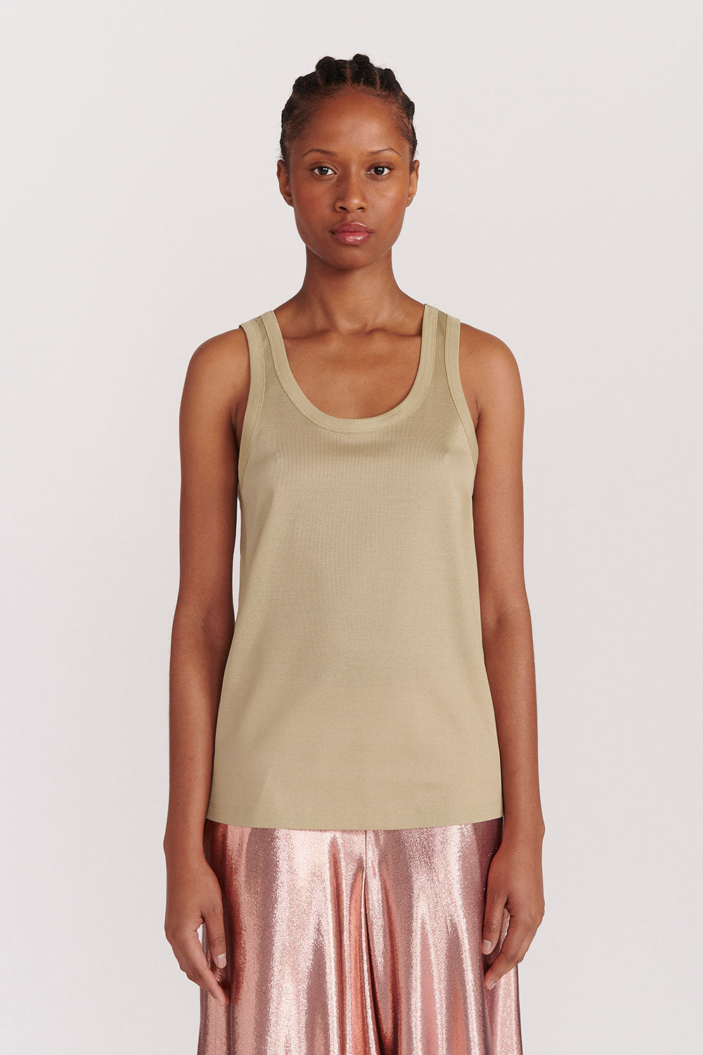 Indress Cacao Cotton Tank Top Beige