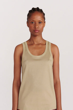Indress Cacao Cotton Tank Top Beige