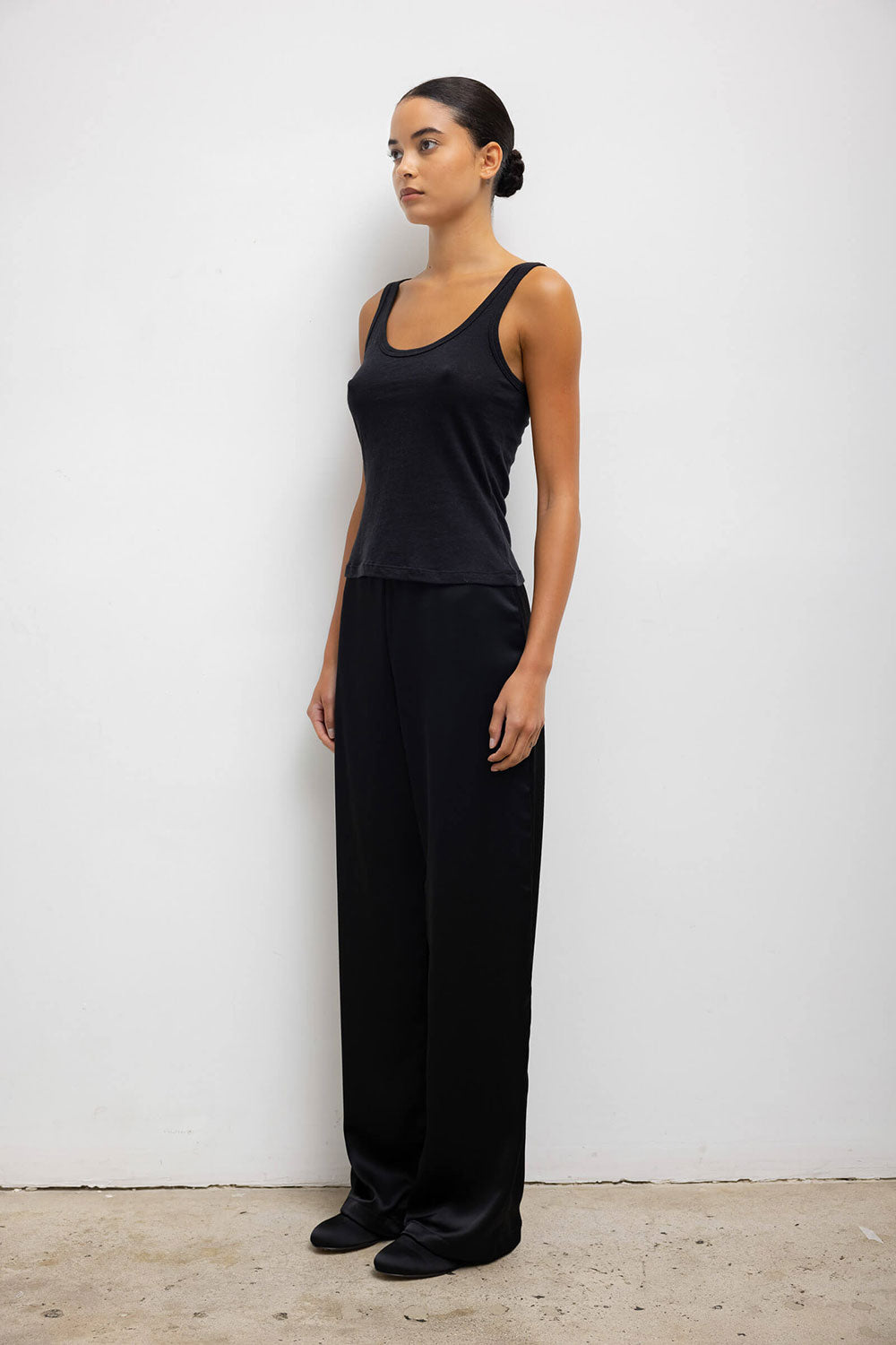 Leset Laura Scoop Neck Tank Black