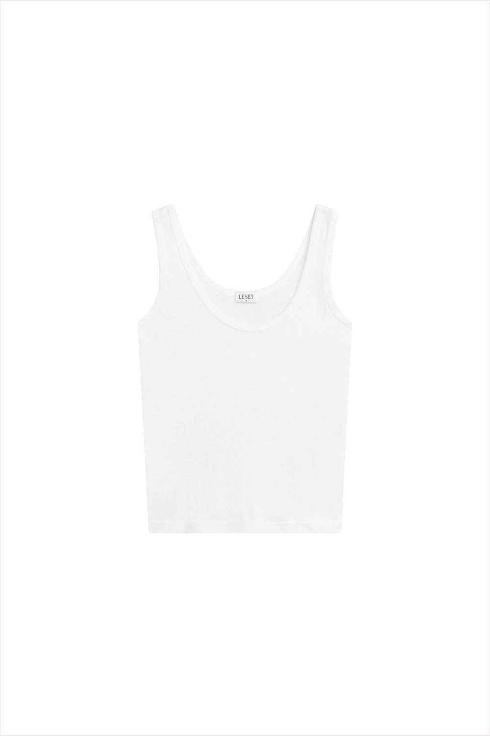 Leset Laura Scoop Neck Tank White