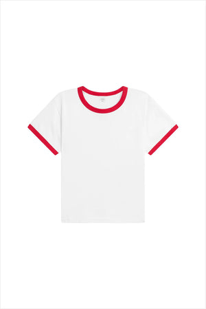 Leset Margo Ringer Tee Cerise White