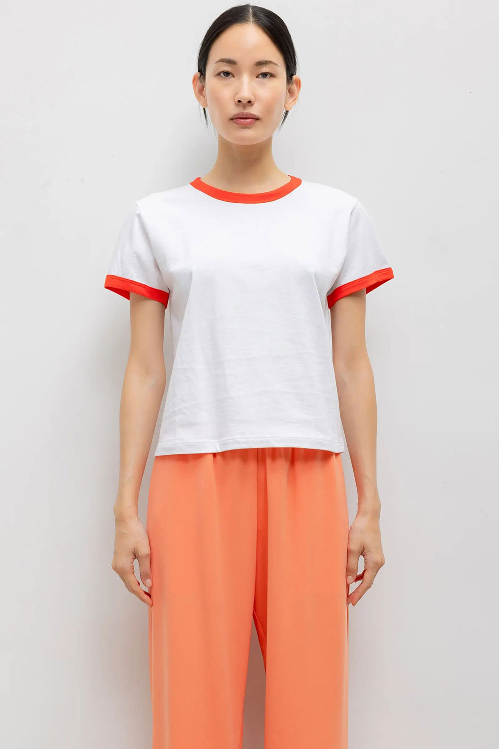Leset Margo Ringer Tee Cerise White