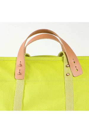 Immodest Cotton Large East West Tote Lime