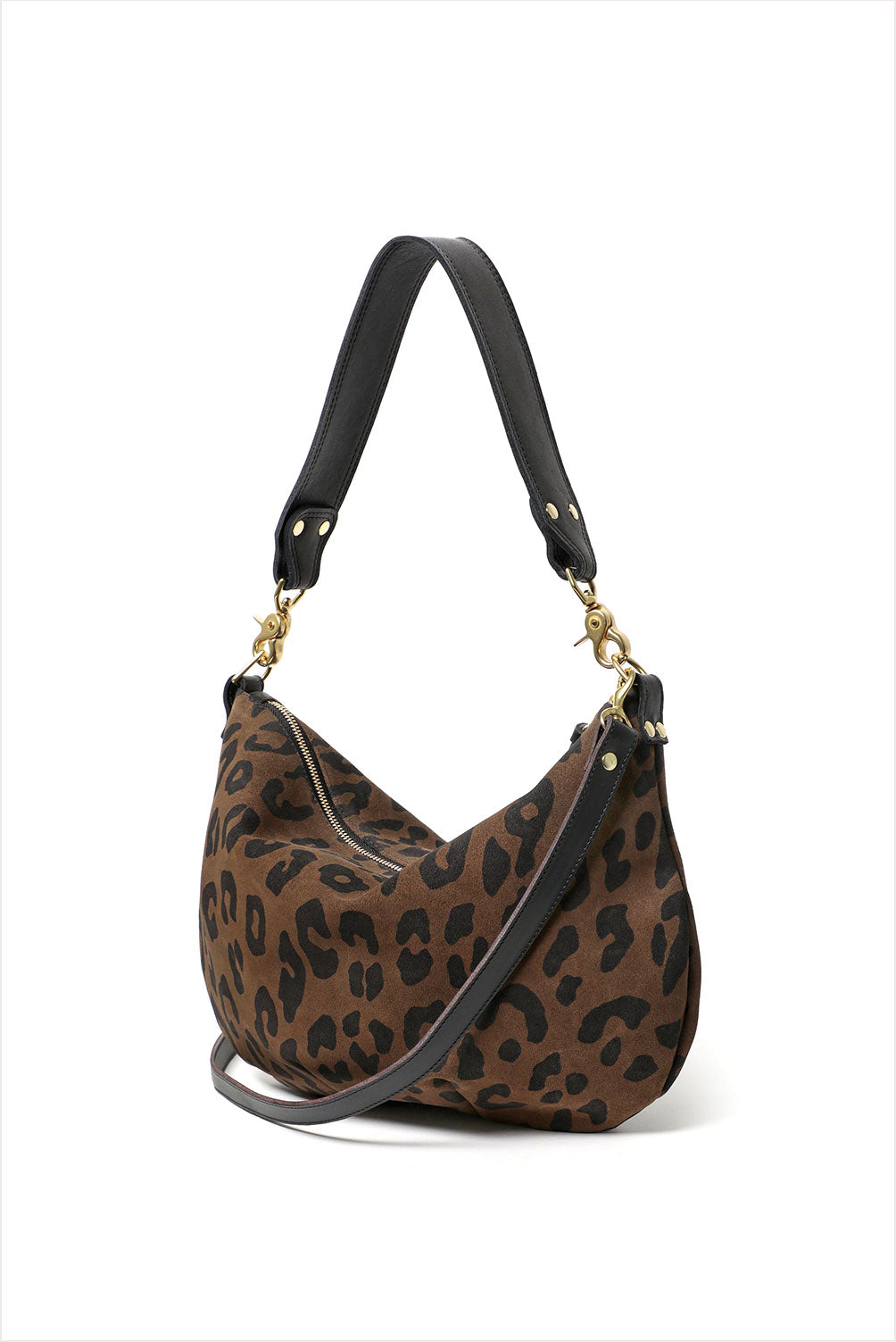 Clare V. Petit Moyen Messenger Bag Suede Cocoa