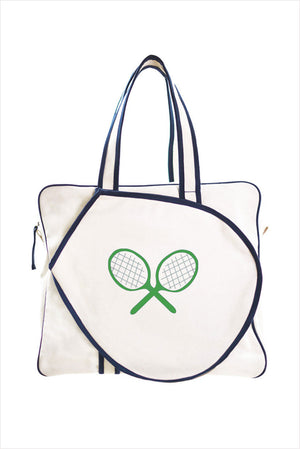 Tennis Bag with Green Racquets Motif