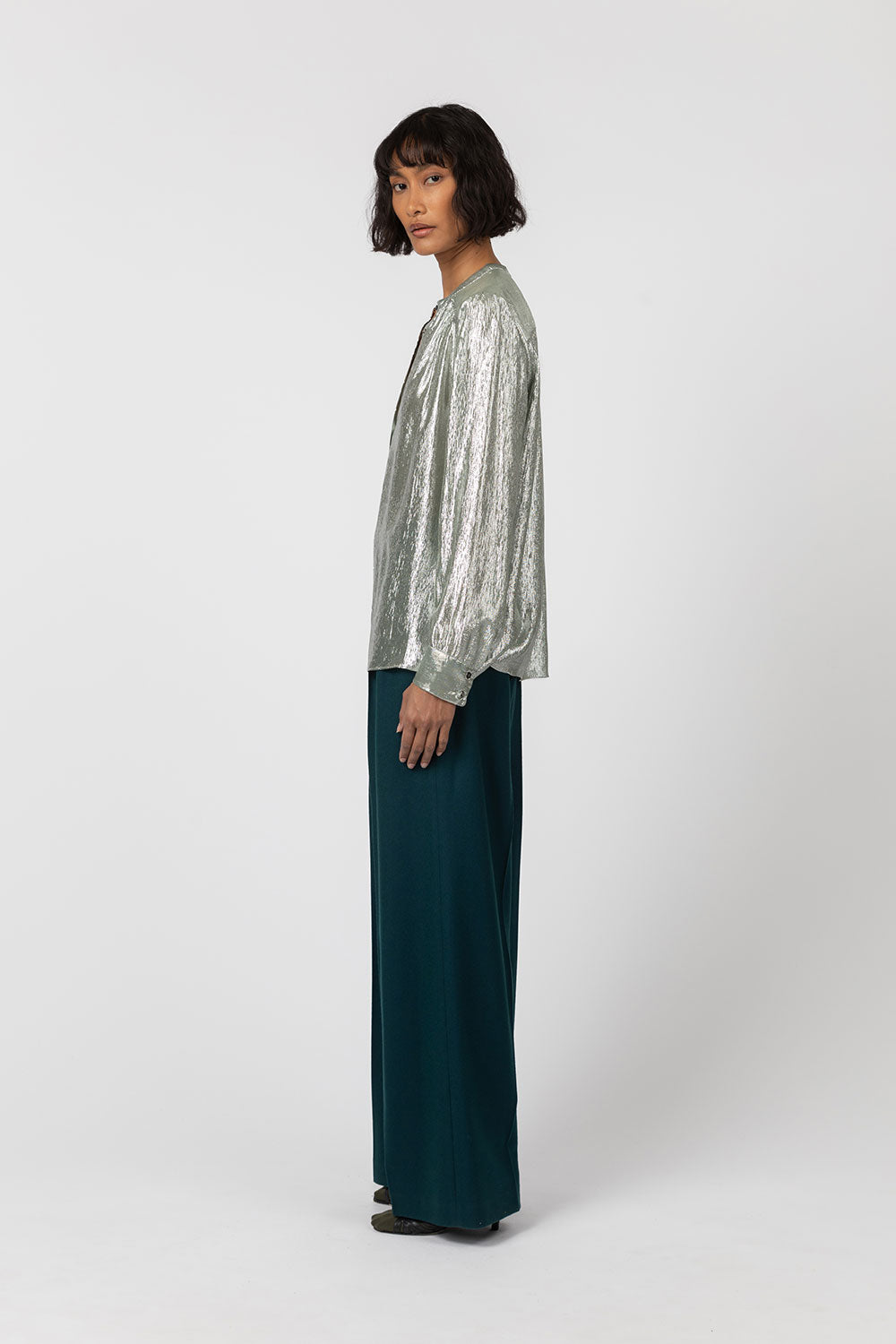 Indress Somme Silk Lurex Blouse Almond