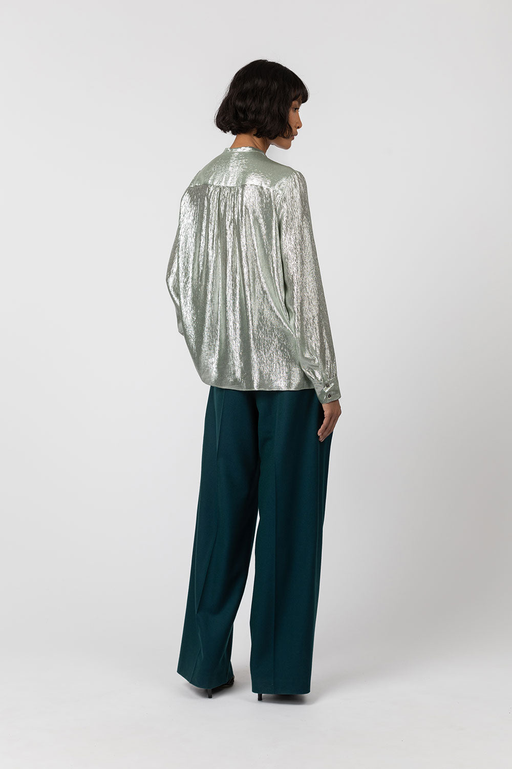 Indress Somme Silk Lurex Blouse Almond