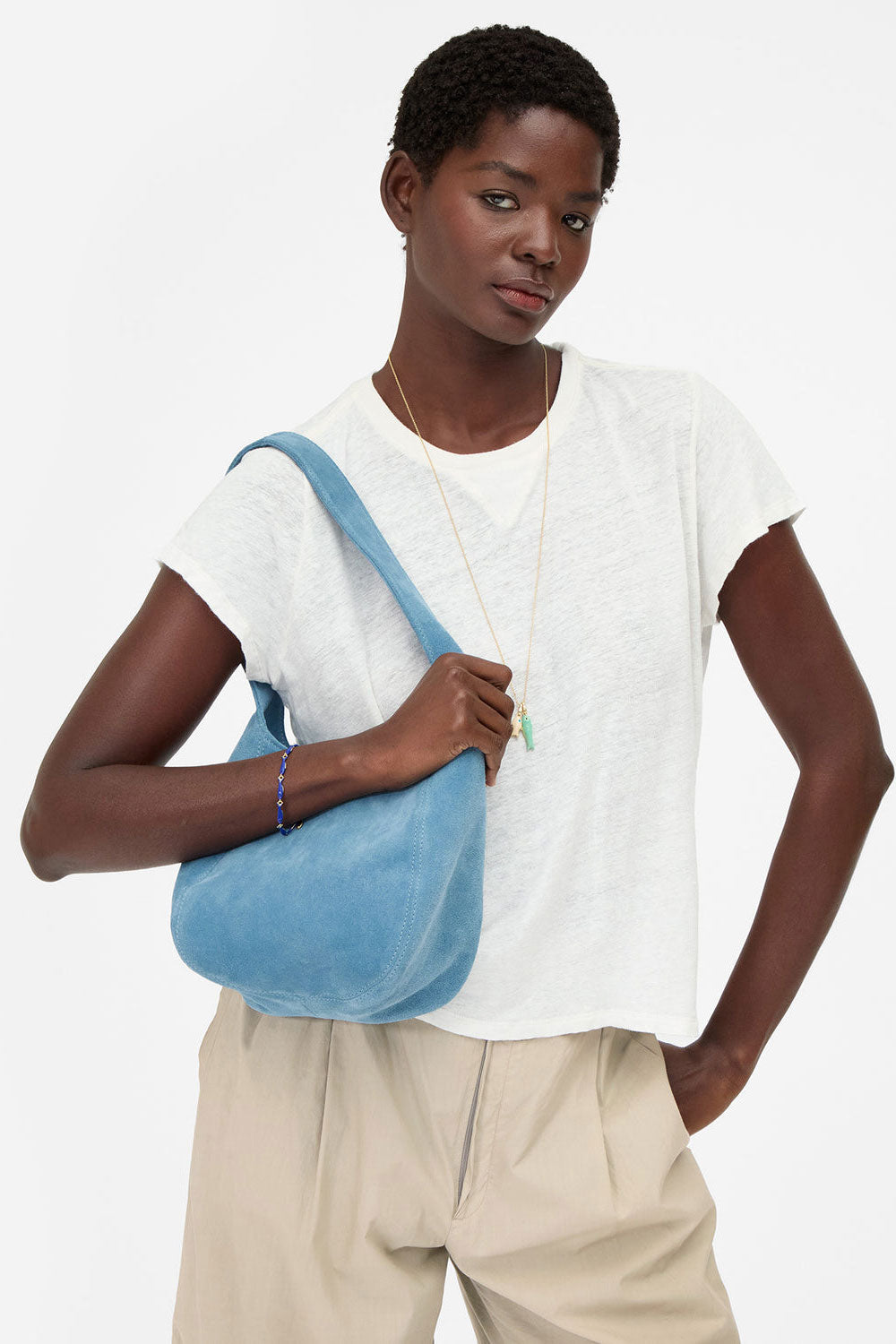 Clare V Petit Bando Bag Desert Blue