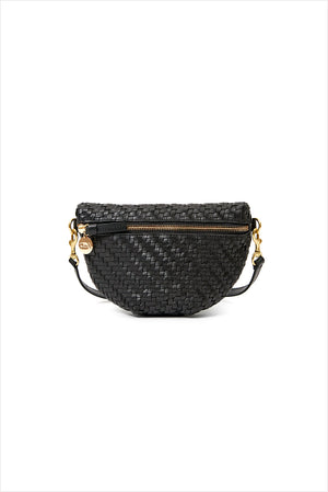 Clare V. Petite Fanny Bag Woven Zig Zag Black