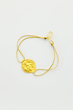 Myanmar Circle Stamp Bracelet on Cord - Plain