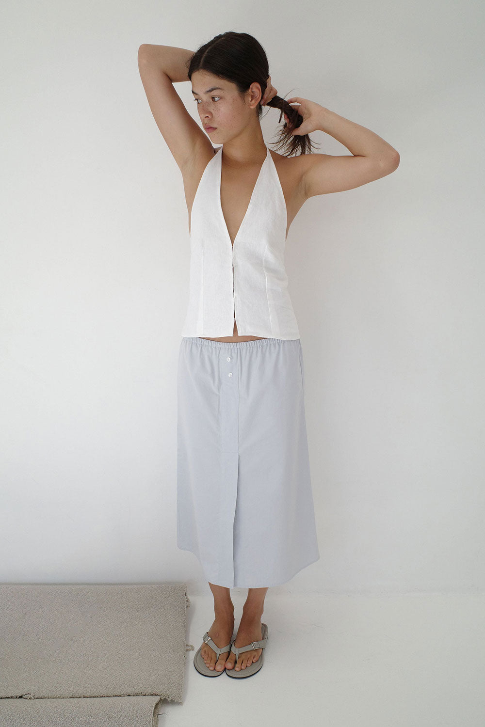 Deiji Studios Overlap Skirt Blue