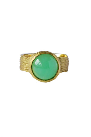Chrysoprase Cabochon Ring
