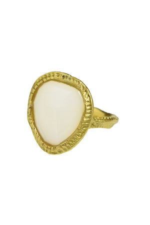 Francesca Lacagnina Rose Cut White Opal Ring