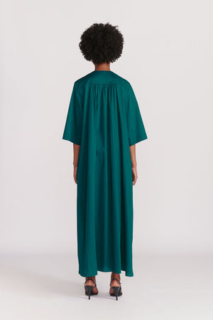 Indress Litchi Cotton Popeline Dress Emerald