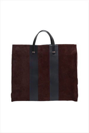 Clare V Simple Tote Truffle with Racing Stripes