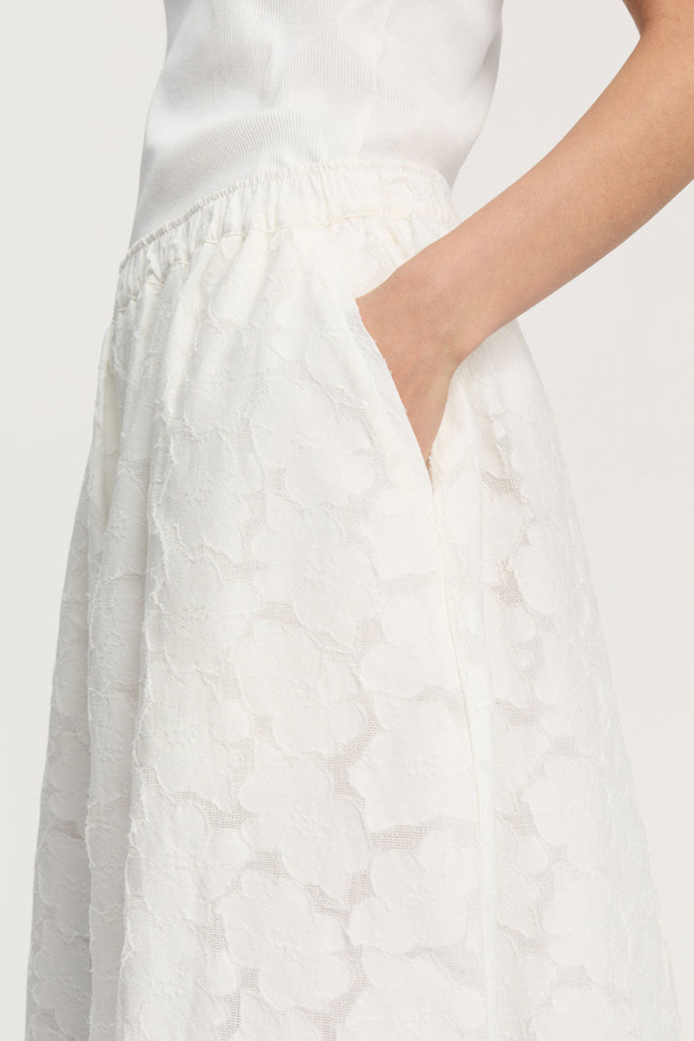 AIAYU Skirt Laceflower White