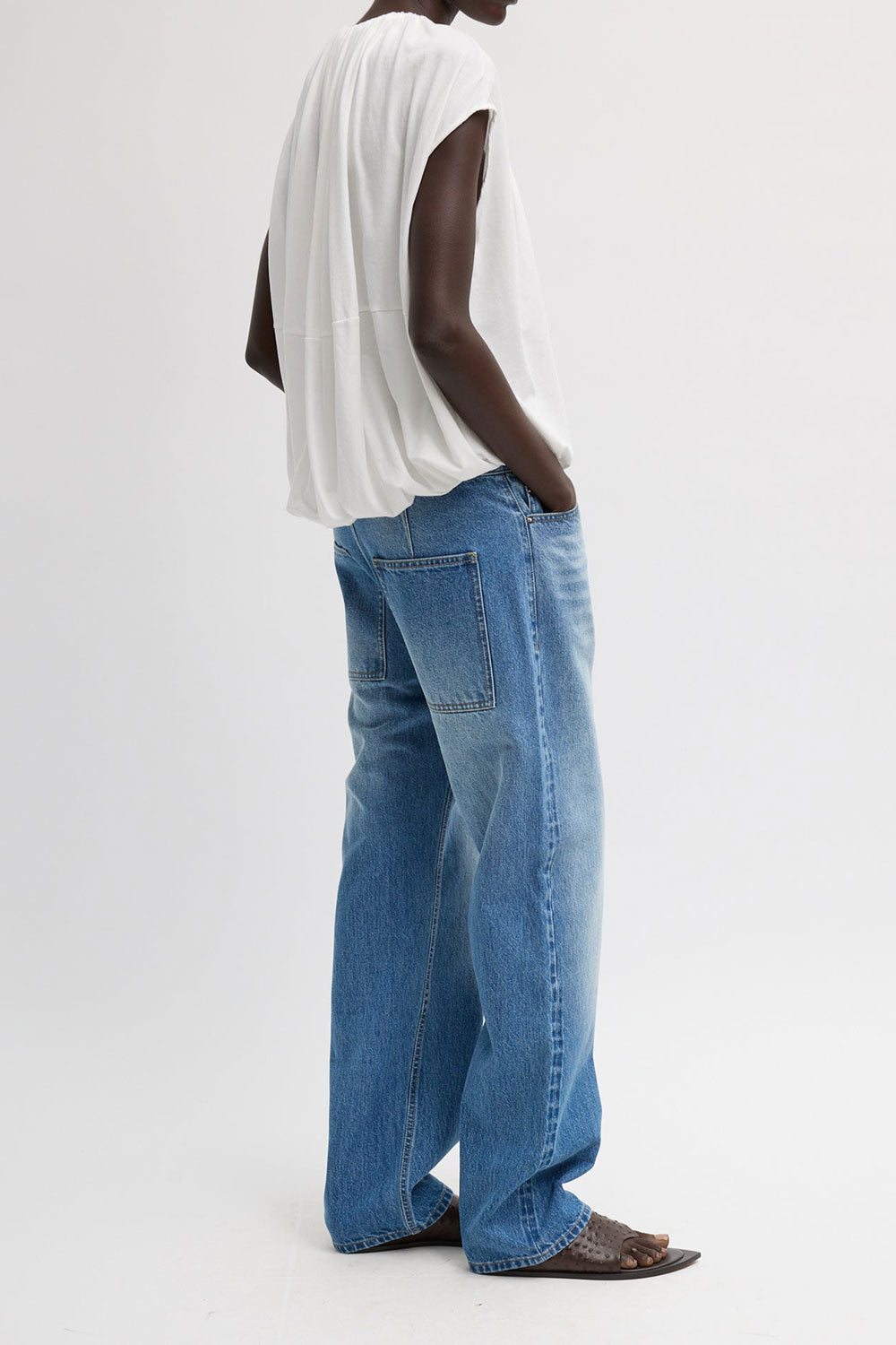 Tibi Selvedge Denim Alec Jean Classic Blue
