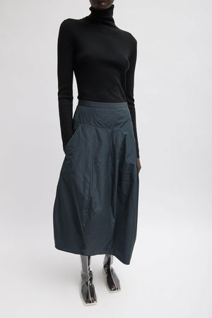 Tibi Asymmetrical Balloon Skirt Navy Multi