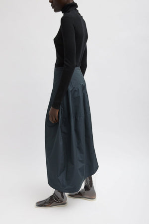 Tibi Asymmetrical Balloon Skirt Navy Multi