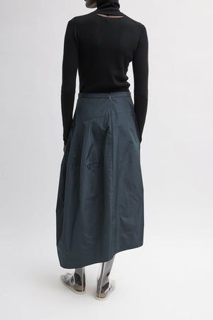 Tibi Asymmetrical Balloon Skirt Navy Multi